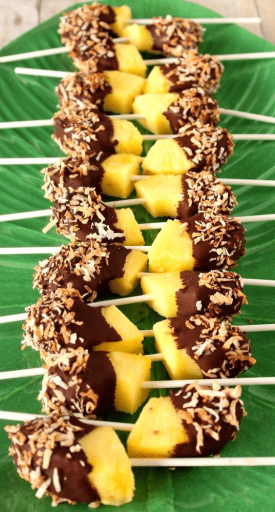 Aperitivo de abacaxi com chocolate